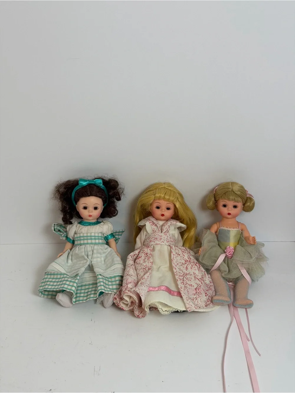 Vintage Alexander Dolls Lot of 3 Collectible Mini Dolls w/ Original Dresses